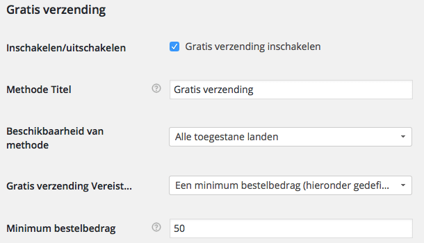 Gratis verzending vanaf een bepaald bedrag instellen in WooCommerce