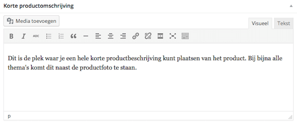 Korte productbeschrijving in WooCommerce