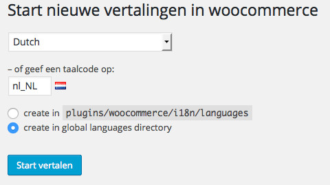 Nieuwe vertaling starten Loco Translate