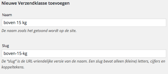 Extra verzendklasse toevoegen in WooCommerce