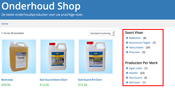 Gelaagde navigatie in WooCommerce