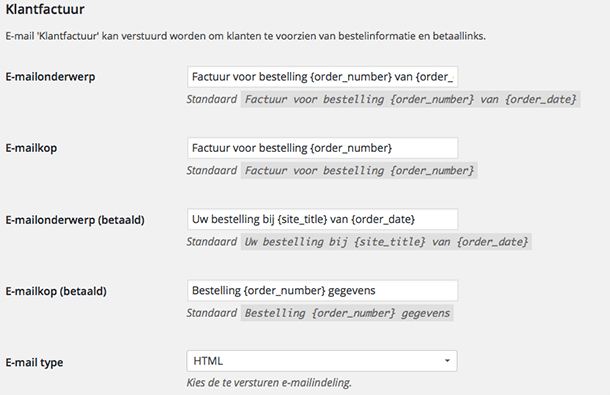 Klantfactuur e-mail