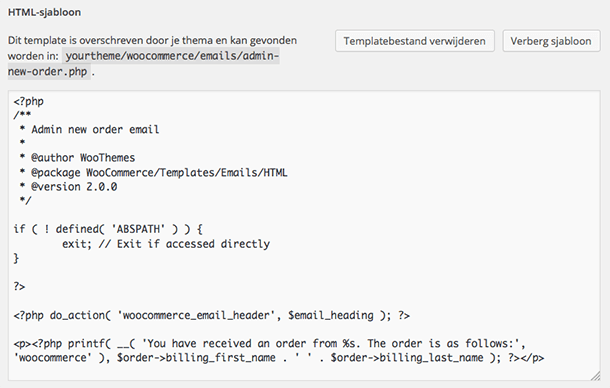 WooCommerce HTML e-mailsjabloon aanpassen