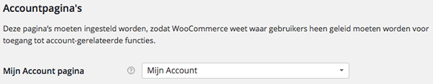 Mijn account pagina WooCommerce