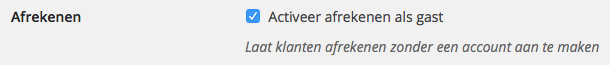 WooCommerce afrekenen als gast in- of uitschakelen