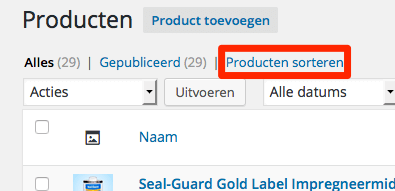 WooCommerce producten sorteren