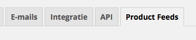 Product Feeds tabblad in WooCommerce