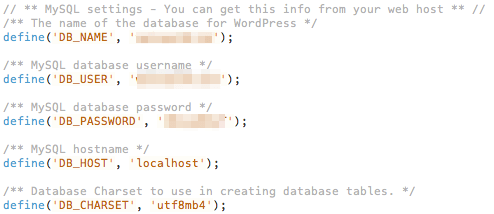 Database gegevens in wp-config.php aanpassen