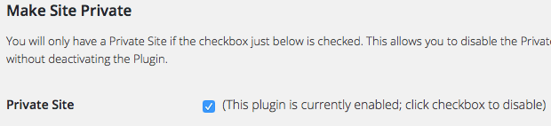Make Site Private