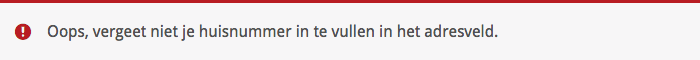 WooCommerce huisnummer vergeten