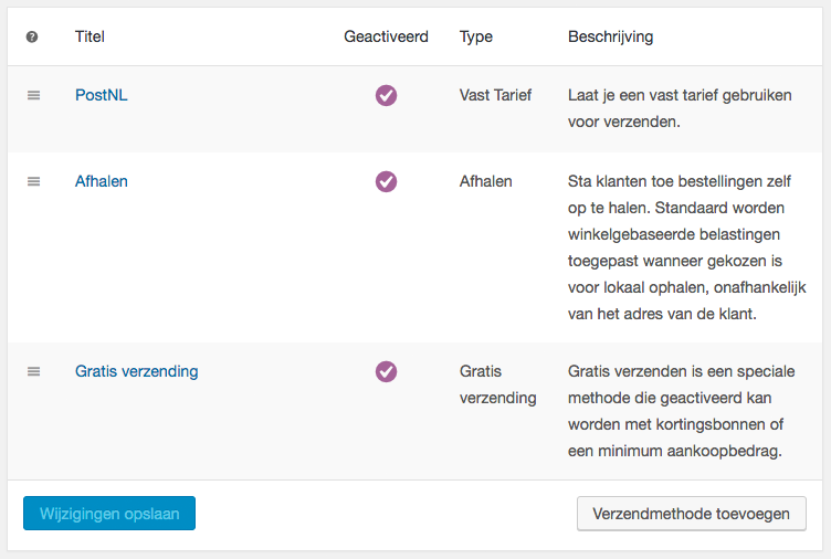 Alles WooCommerce Verzendkosten versie 2.6) – WCommerce.nl